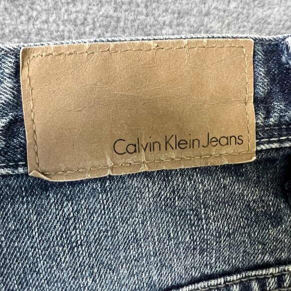 Calvin Klein Jeans Mens 34x34 Rocker Straight Leg Denim Moto Edgy Biker Timeless - Picture 14 of 15